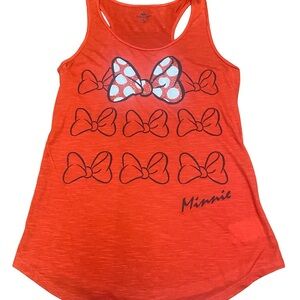 Disney Parks Womens Size Medium Minnie Mouse Bows Red Tank Top Rhinestones